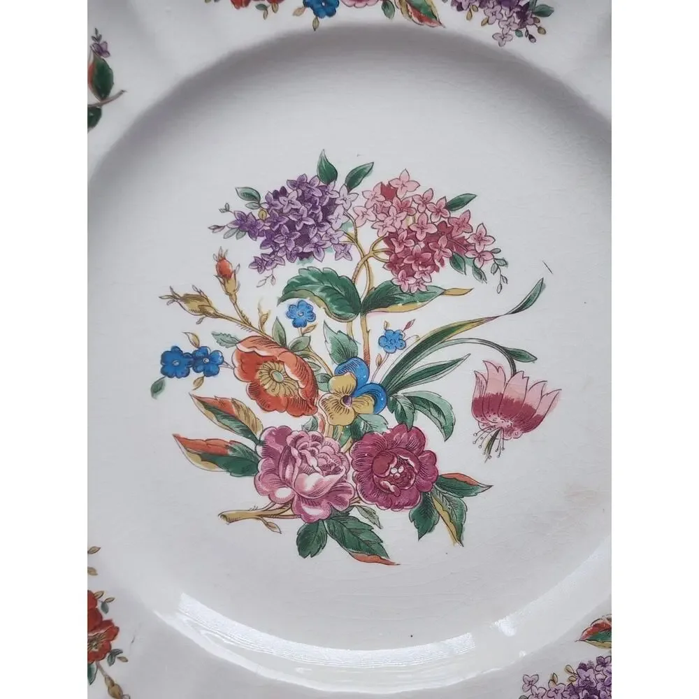 Vintage Limoges USA Wales Floral Dinner Plate 9.5